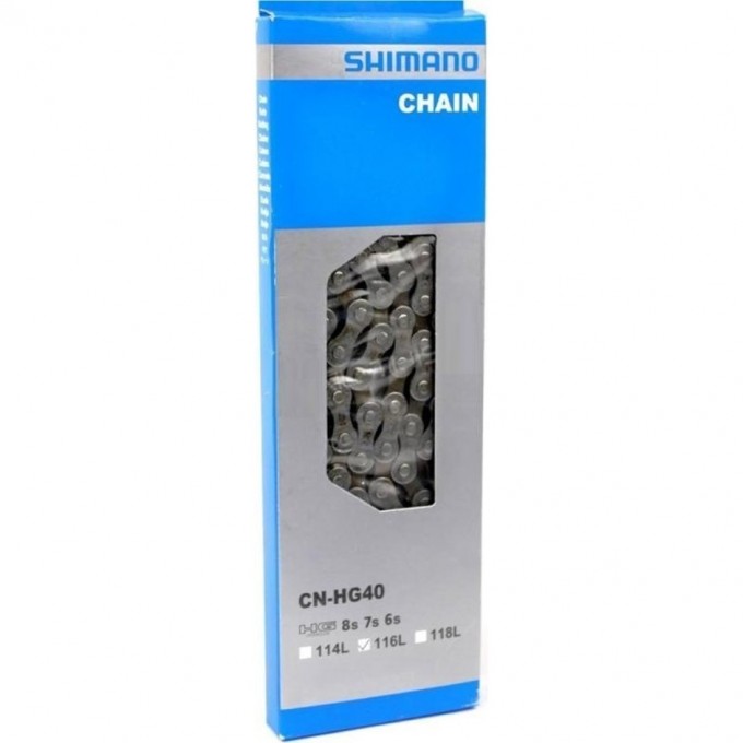 Цепь SHIMANO HG40, 6/7/8СК, 116 ЗВ., ЗАМ. UG51 ECNHG40T116Q